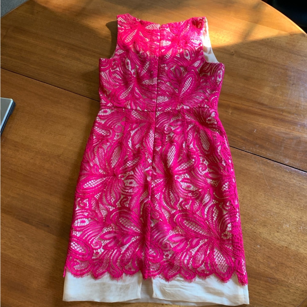 Trina Turk Hot Pink Floral Lace Cocktail Dress - Picture 9 of 16